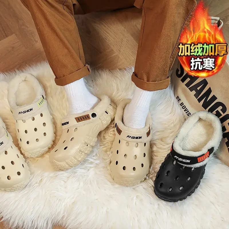 Baotou Slippers Men's New Winter Outdoor Sports Cold-Proof and Warm Couple Two-Wear Wear-Resistant Fleece-Lined Thickeneded Clogs - Image 7