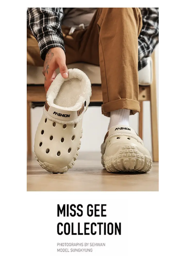 Baotou Slippers Men's New Winter Outdoor Sports Cold-Proof and Warm Couple Two-Wear Wear-Resistant Fleece-Lined Thickeneded Clogs — feature 13