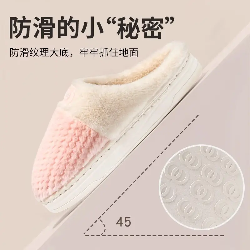 2323 Cotton Slippers Winter 2025 New Thick-Soled Non-Slip Wear-Resistant Warm Indoor Home Cotton Slippers Wholesale