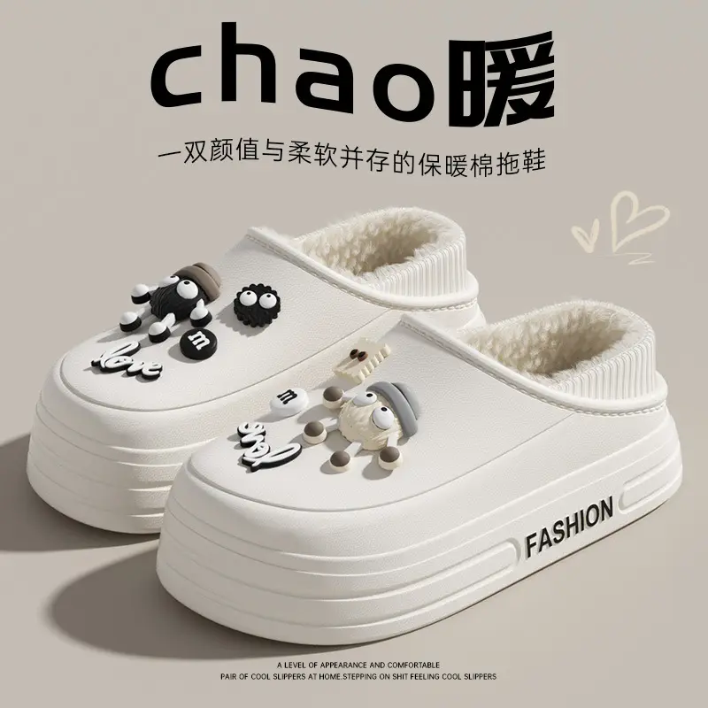Women Velvet Covered Heel Shoes Winter Warm Non-Slip - Image 5