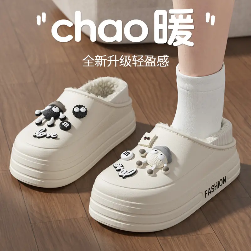 Women Velvet Covered Heel Shoes Winter Warm Non-Slip - Image 6
