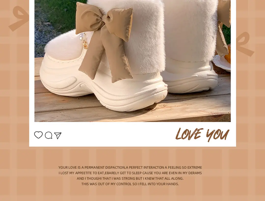 Bow High-Top Cotton Slippers for Women Winter New 2025 Non-Slip Comfortable Warm Girls Snow Thickened Outer Wear — feature 4
