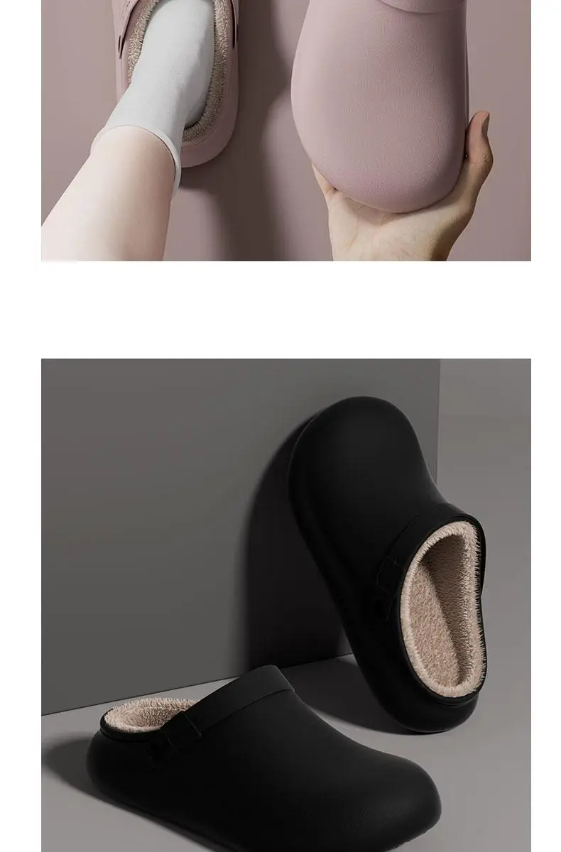 Waterproof Cotton Slippers for Women Autumn Winter Warm Thick Soles — feature 13