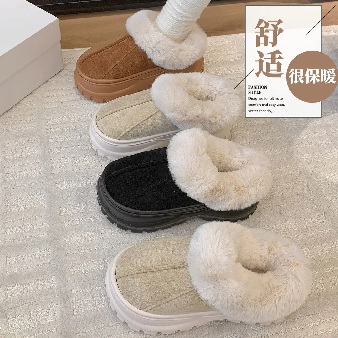 8.0 Thick-Soled Cotton Slippers for Women in Autumn and Winter 2025 New Outer Wear Warm Fleece-Lined Indoor Home Cotton Slippers with Heels — feature 16