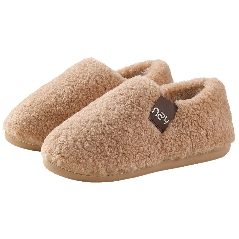 Qidan Shoe Factory Cotton Slippers for Women, Autumn and Winter Home Indoor Fleece-Lined Warm Anti-Slip Couple Bag Heel Cotton Shoes for Men - Image 13