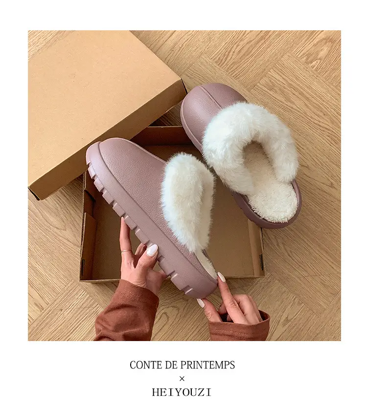 Women's Green Cotton Slippers with Faux Fur Trim — feature 11