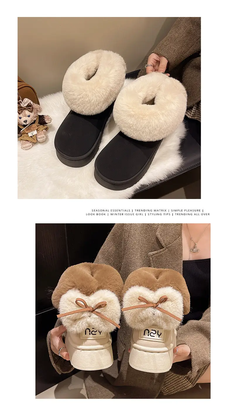 Qidan Shoe Factory Winter Snow Boots for Women, Fleece-Lined, Thickeneded, Warm, Fashionable, Thick-Soled, Non-Slip, Outer Wear, Furry Cotton Shoes for Women — feature 4