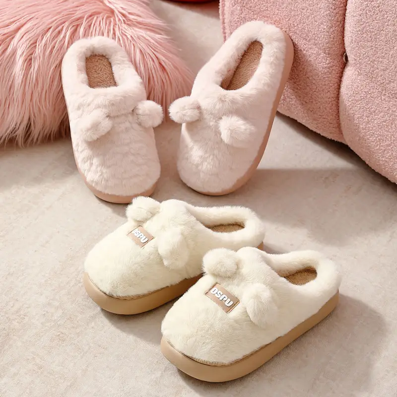 Cartoon Cotton Slippers for Men Winter Baotou Home Indoor Warm Plush Couple Home Non-Slip Cotton Slippers for Women Wholesale