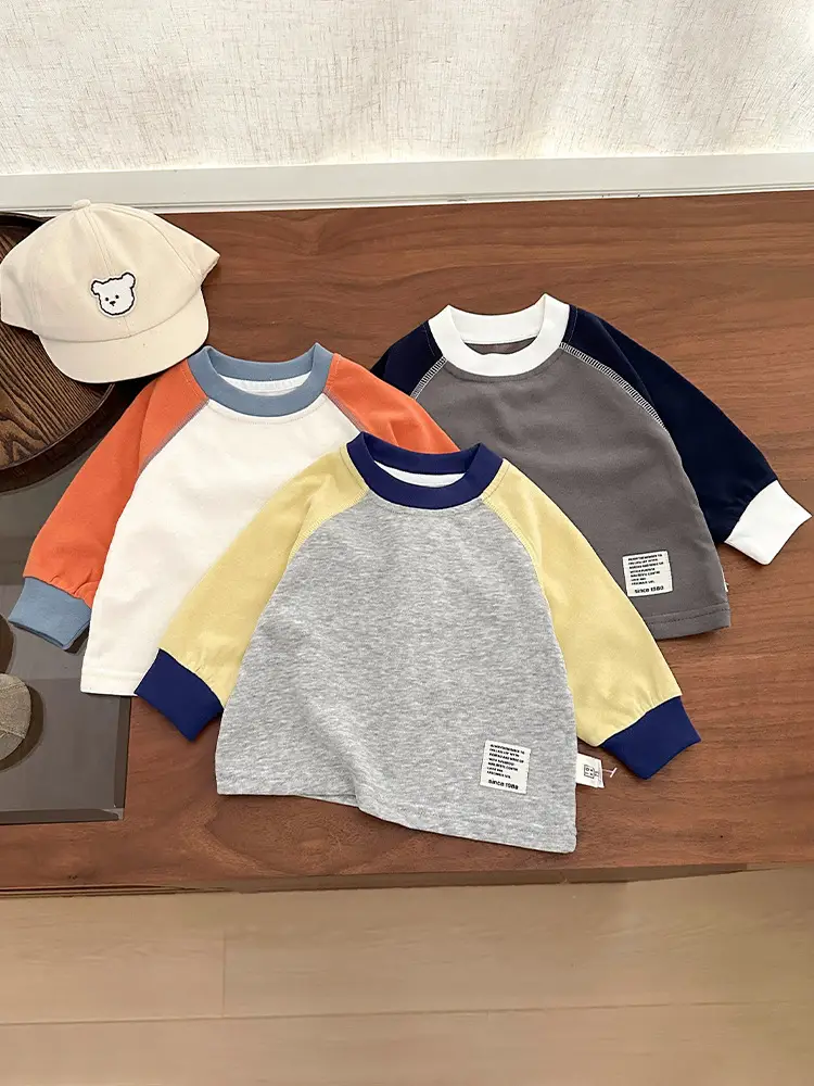 Kids Korean Cotton Long Sleeve T-Shirt 2025 Autumn - Image 5