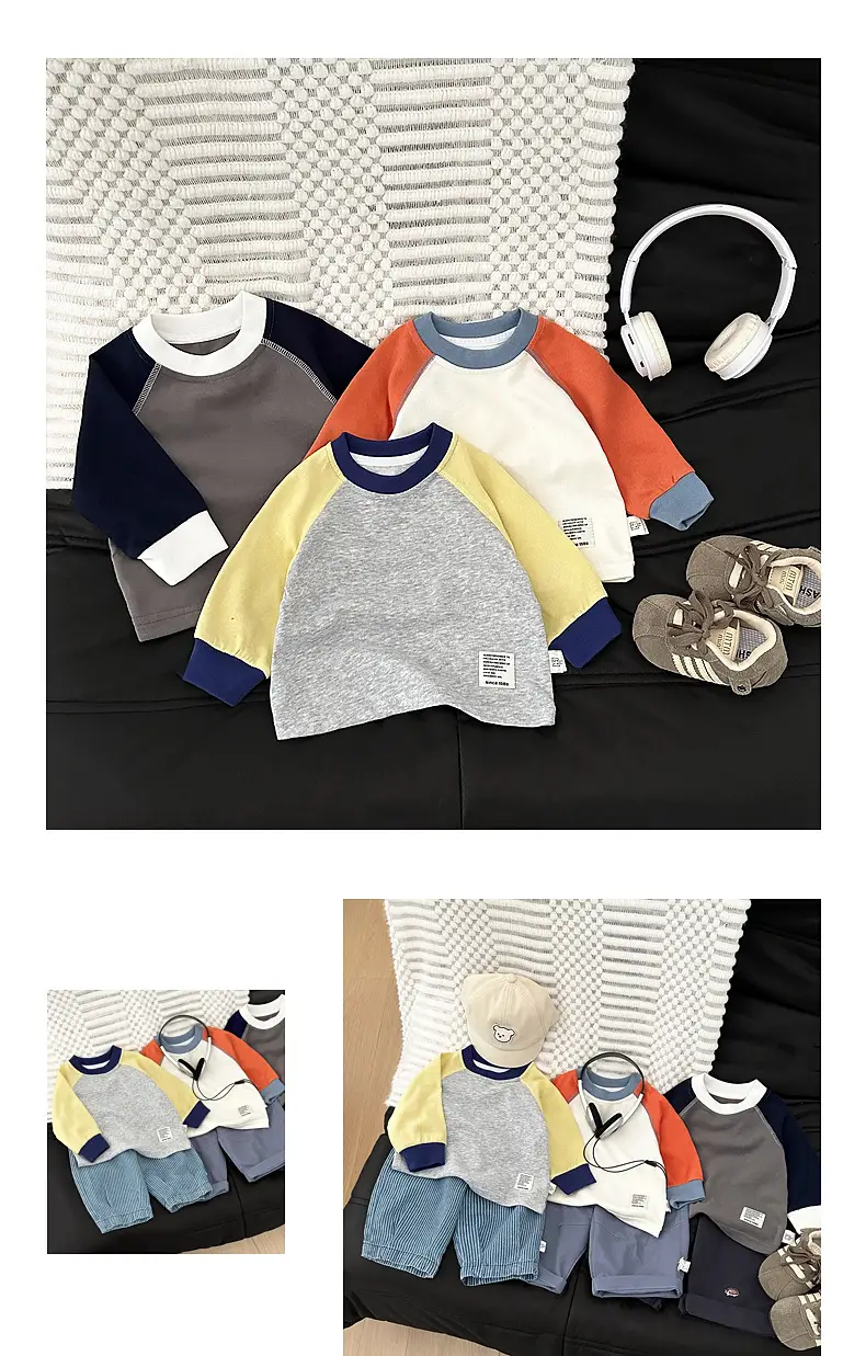 Kids Korean Cotton Long Sleeve T-Shirt 2025 Autumn — feature 8