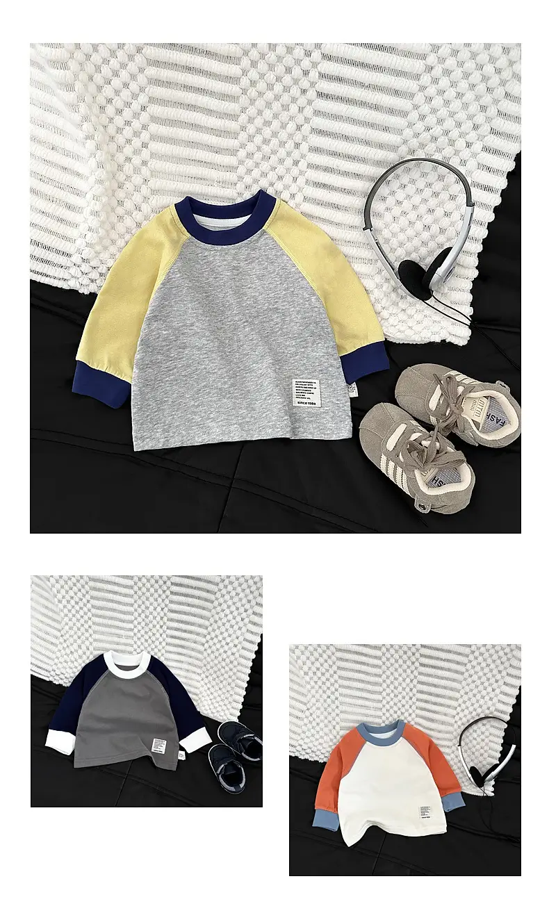 Kids Korean Cotton Long Sleeve T-Shirt 2025 Autumn — feature 9