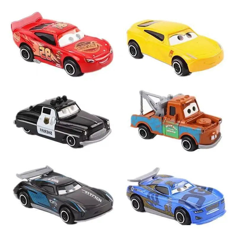 Cars Racing Alloy Lightning Mcqueen Children's Toy Set Cross-Border Black Storm King Cool Sister — feature 4