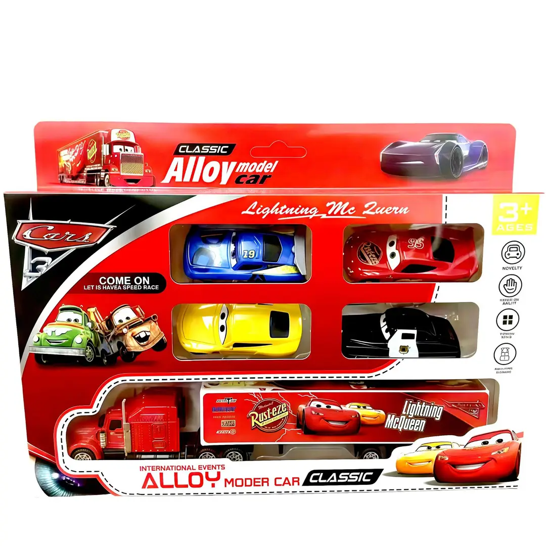Cars Racing Alloy Lightning Mcqueen Children's Toy Set Cross-Border Black Storm King Cool Sister — feature 8