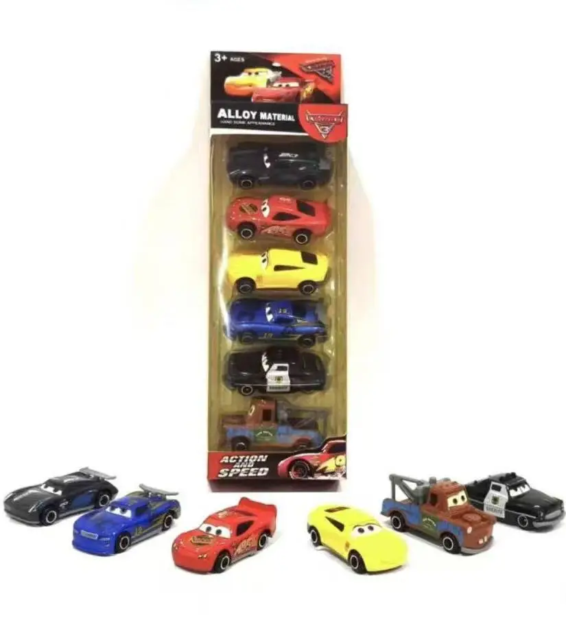 Cars Racing Alloy Lightning Mcqueen Children's Toy Set Cross-Border Black Storm King Cool Sister