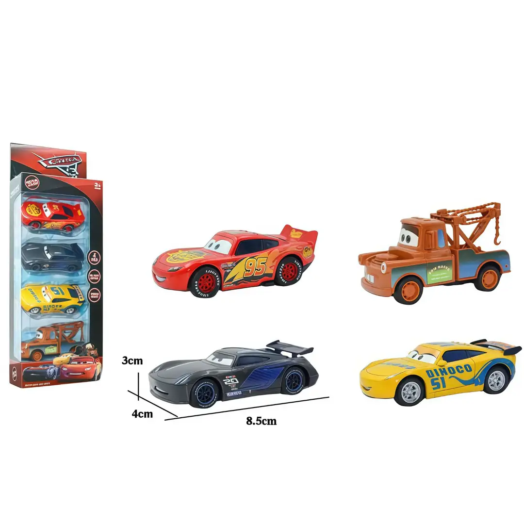 Cars Racing Alloy Lightning Mcqueen Children's Toy Set Cross-Border Black Storm King Cool Sister