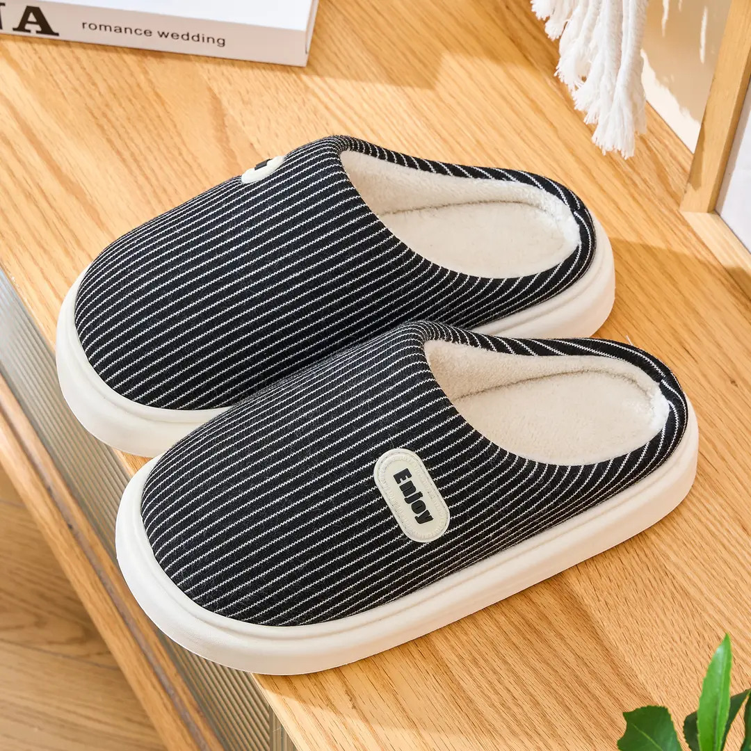 Men's Cotton Slippers Autumn and Winter Home Non-Slip 2025 New Slippers Home Indoor Warm Soft Bottom Plush Slippers - Image 6