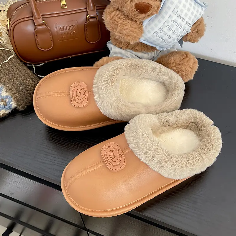 Casual Outer Wear Lightweight Flats Cotton Slippers for Women's Home Indoor Fleece-Lined Warm Eva Winter New Dormitory Cotton Shoes - Image 5