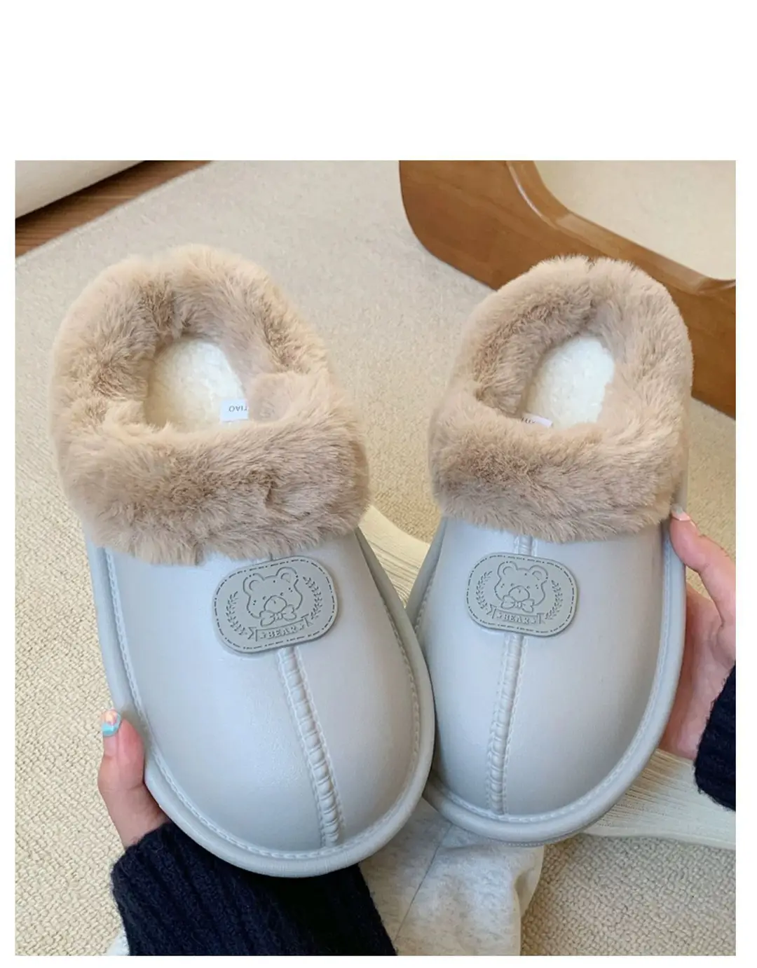 Casual Outer Wear Lightweight Flats Cotton Slippers for Women's Home Indoor Fleece-Lined Warm Eva Winter New Dormitory Cotton Shoes — feature 10