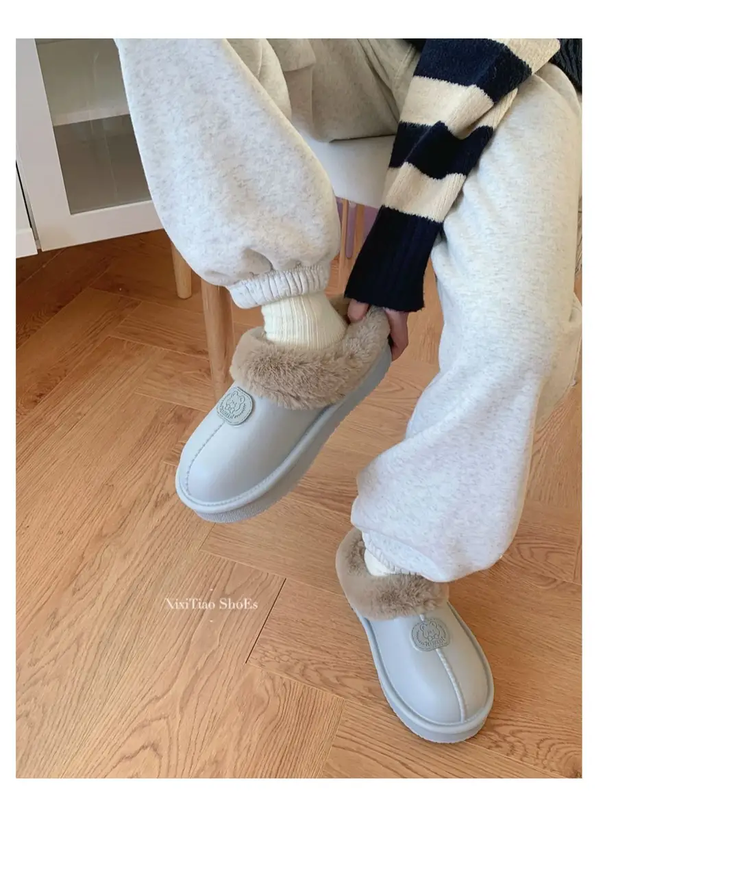 Casual Outer Wear Lightweight Flats Cotton Slippers for Women's Home Indoor Fleece-Lined Warm Eva Winter New Dormitory Cotton Shoes — feature 15