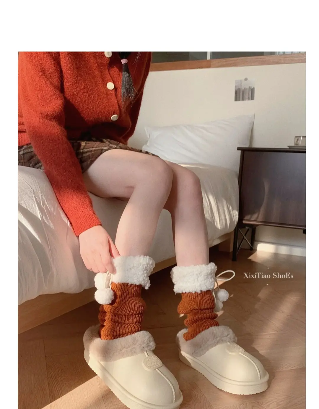Casual Outer Wear Lightweight Flats Cotton Slippers for Women's Home Indoor Fleece-Lined Warm Eva Winter New Dormitory Cotton Shoes — feature 23