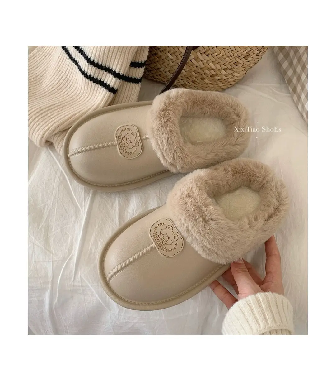 Casual Outer Wear Lightweight Flats Cotton Slippers for Women's Home Indoor Fleece-Lined Warm Eva Winter New Dormitory Cotton Shoes — feature 27