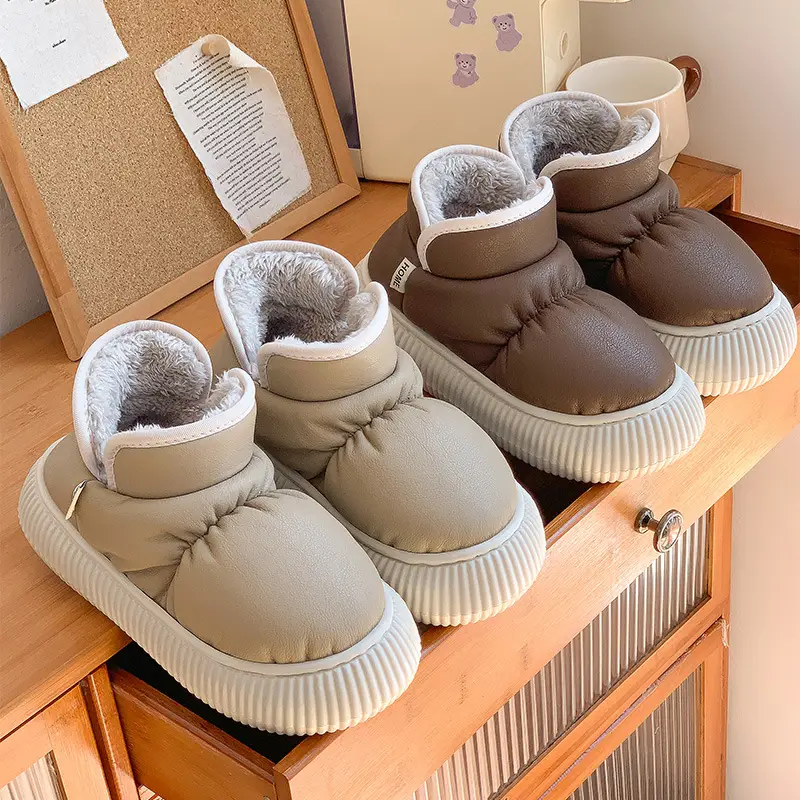 Mingsheng's New Cotton Slippers for Women in Autumn and Winter with Velvet and Thick Plush Thick Soles for Home Use and Non-Slip for Outdoor Use - Image 6