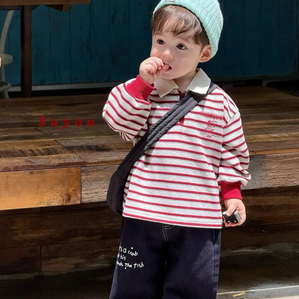 2025 Boys Korean Style Striped Polo T-Shirt Kids - Image 5