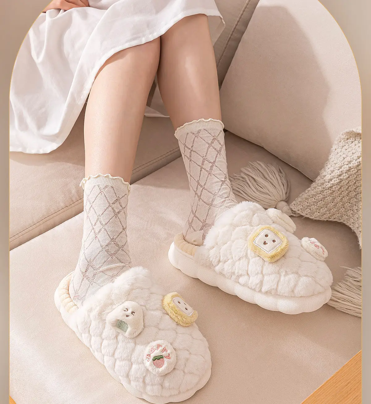 Cotton Plush Slippers Women Winter Warm Non-Slip 2025 — feature 14