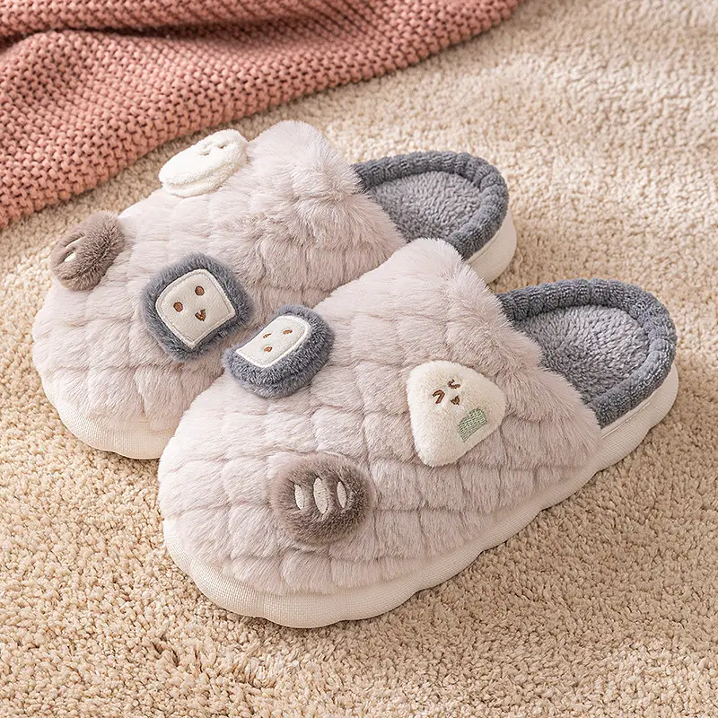 Cotton Plush Slippers Women Winter Warm Non-Slip 2025 - Image 2