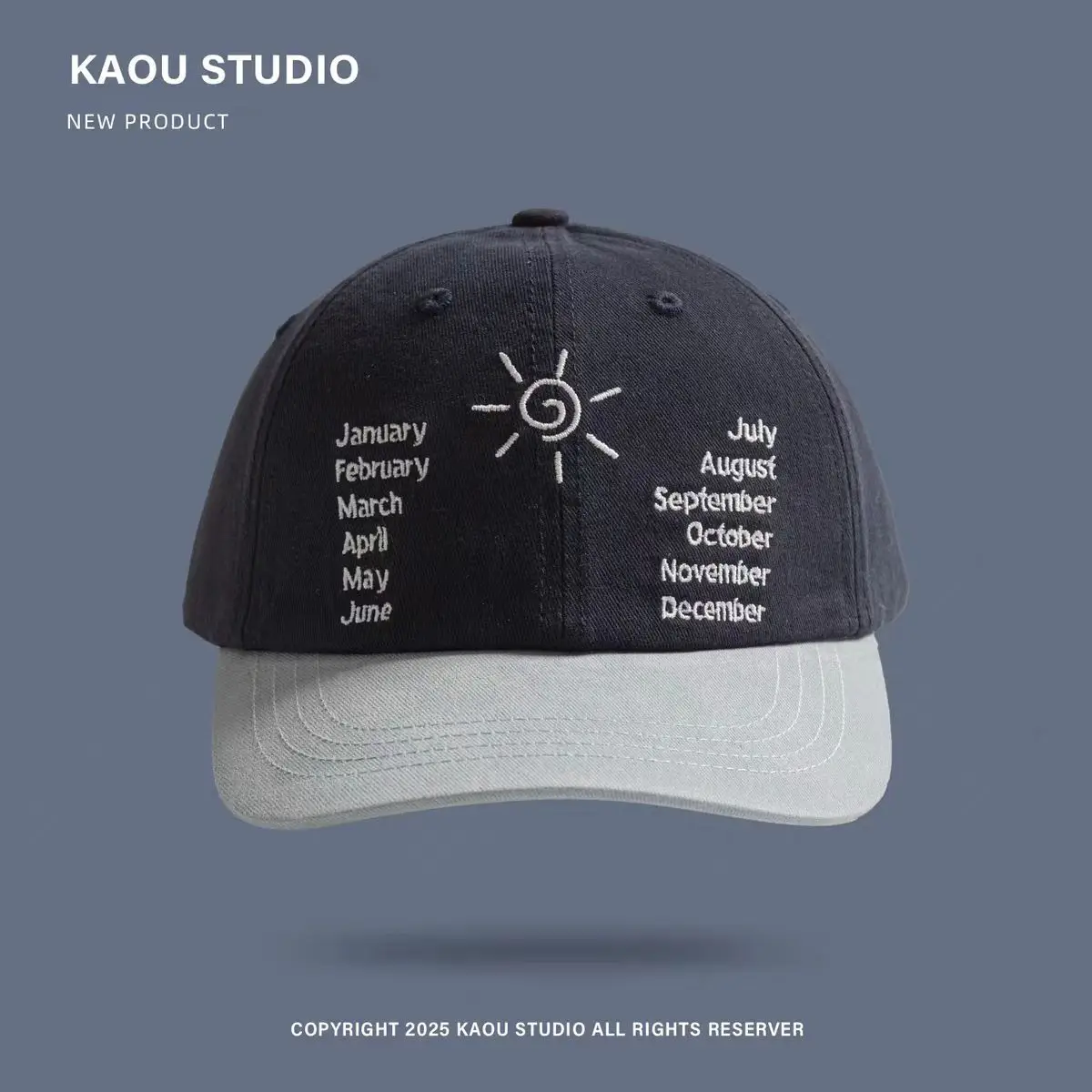 Korean Sunshade Baseball Cap for Women with Letter Embroidery - Image 2