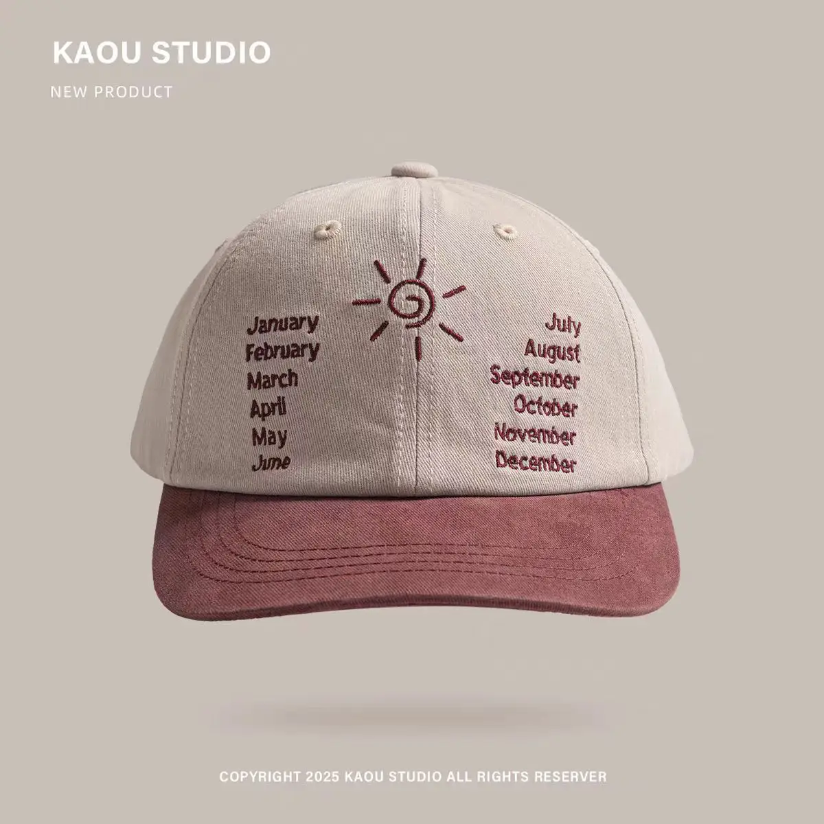 Korean Sunshade Baseball Cap for Women with Letter Embroidery - Image 3