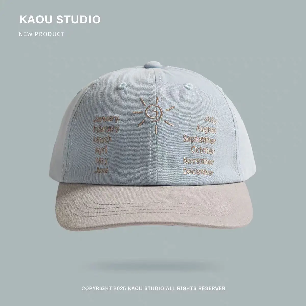 Korean Sunshade Baseball Cap for Women with Letter Embroidery - Image 5