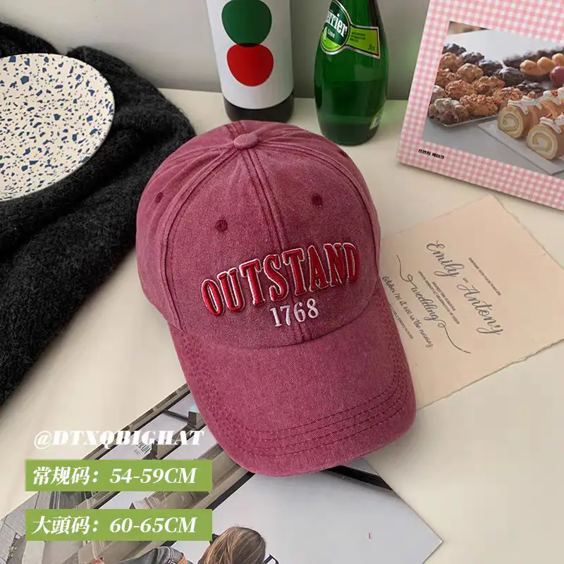 Women Washed Baseball Cap Deep Blue Small Hole - Image 19