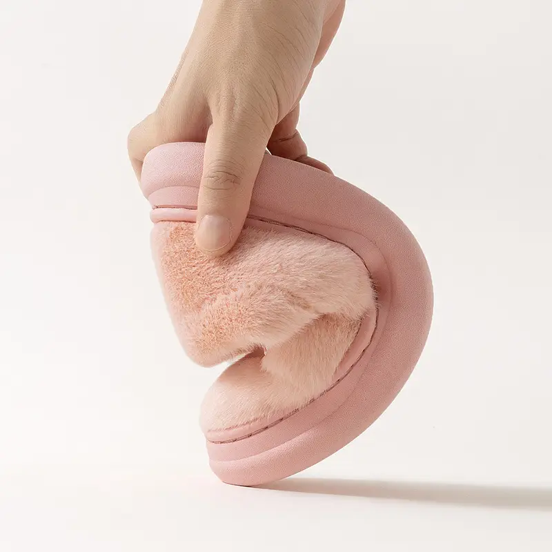 Qida Shun Autumn and Winter Couple Cotton Slippers New Indoor and Outdoor Stuffed Bag Heel Thickened Warm Cotton Slippers Wholesale