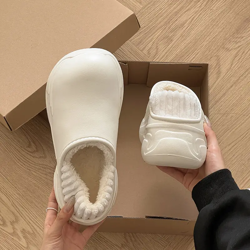 Women Waterproof Cotton Slippers White 2025 Winter Indoor - Image 6