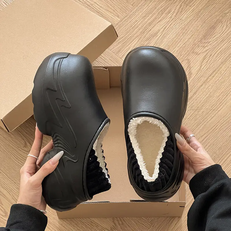Women Waterproof Cotton Slippers White 2025 Winter Indoor - Image 2