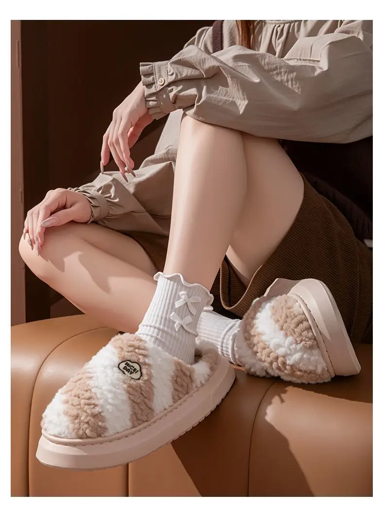 Pink Plush Winter Slippers Warm Thick Soled — feature 16