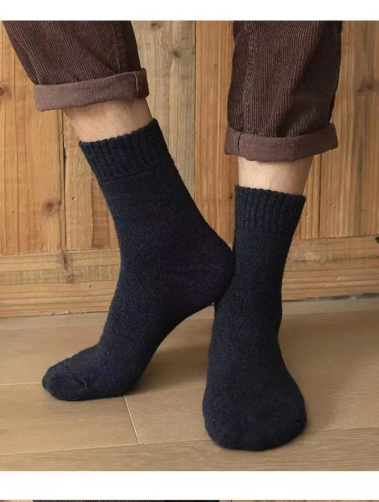 Men's Autumn and Winter Mid-Calf Socks, Fleece-Lined, Thickened, Warm, Colorful Sports Terry Winter Men's Towel Socks Wholesale — feature 6