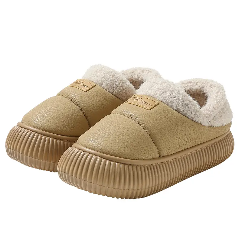 Women Closed Heel Waterproof Cotton Slippers Autumn Winter