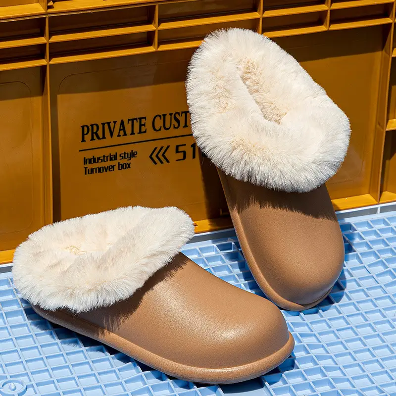 New Cotton Slippers for Women, Thickened Slippers, Velvet Thick Soles, Non-Slip Home Warm Toe Caps, Waterproof Cotton Slippers Wholesale - Image 7