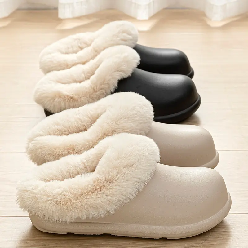 New Cotton Slippers for Women, Thickened Slippers, Velvet Thick Soles, Non-Slip Home Warm Toe Caps, Waterproof Cotton Slippers Wholesale - Image 8