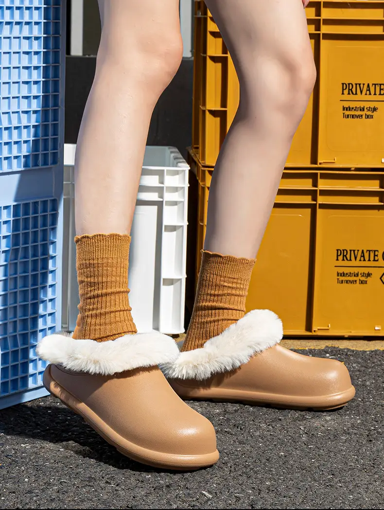 New Cotton Slippers for Women, Thickened Slippers, Velvet Thick Soles, Non-Slip Home Warm Toe Caps, Waterproof Cotton Slippers Wholesale — feature 14