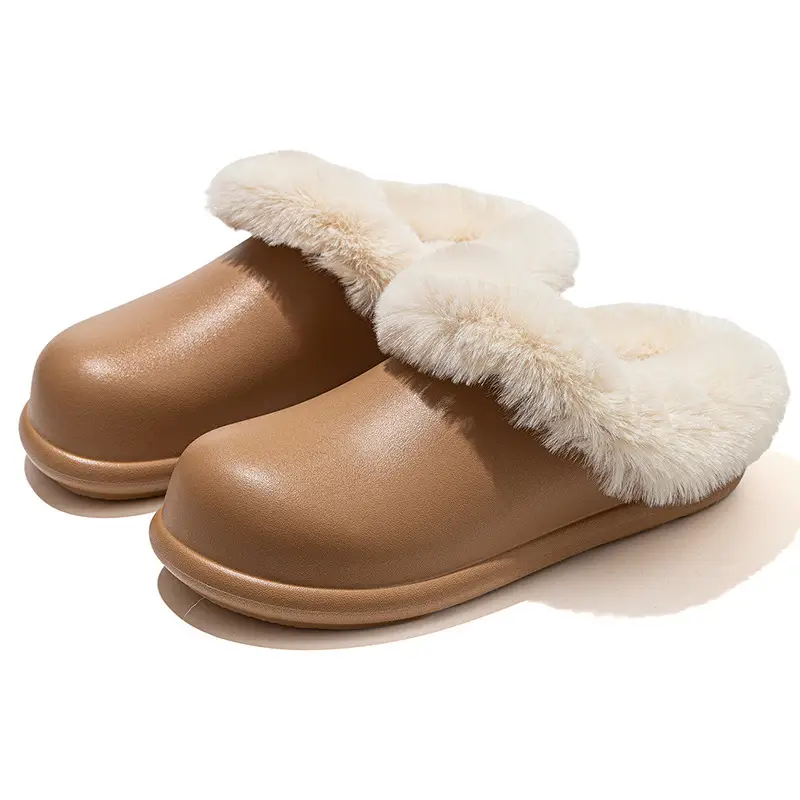 New Cotton Slippers for Women, Thickened Slippers, Velvet Thick Soles, Non-Slip Home Warm Toe Caps, Waterproof Cotton Slippers Wholesale - Image 3
