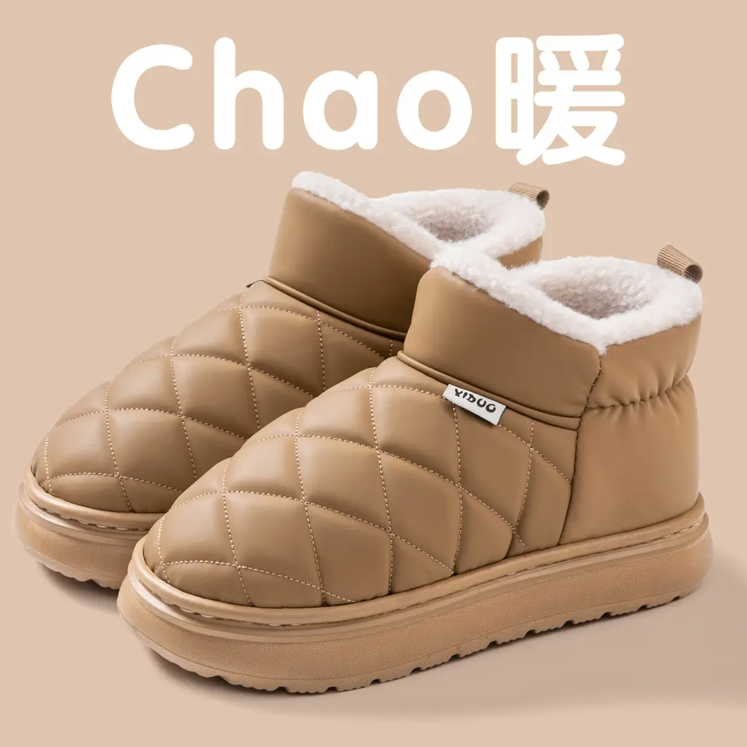 New Cotton Slippers for Women, Thickened Slippers, Velvet Thick Soles, Non-Slip Home Warm Toe Caps, Waterproof Cotton Slippers Wholesale - Image 6