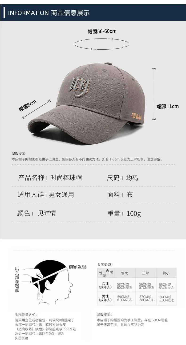 Men's Navy Blue Embroidered Baseball Cap Three Layer — feature 6