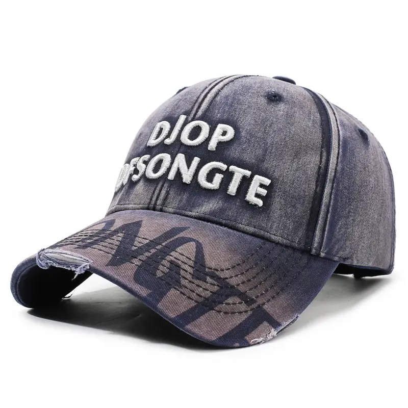 Dop Longtë Distressed Cap Black Baseball Outdoor Sun Hat - Image 3