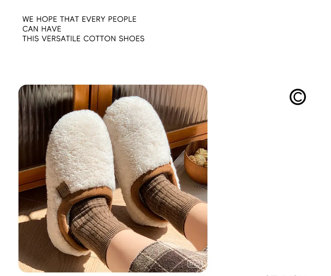 New Style Soft-Soled Simple Full-Wrap Home Plush Cotton Shoes for Women, Autumn and Winter Indoor Non-Slip Cotton Shoes for Couples, Men's Indoor Non-Slip Cotton Shoes — feature 4