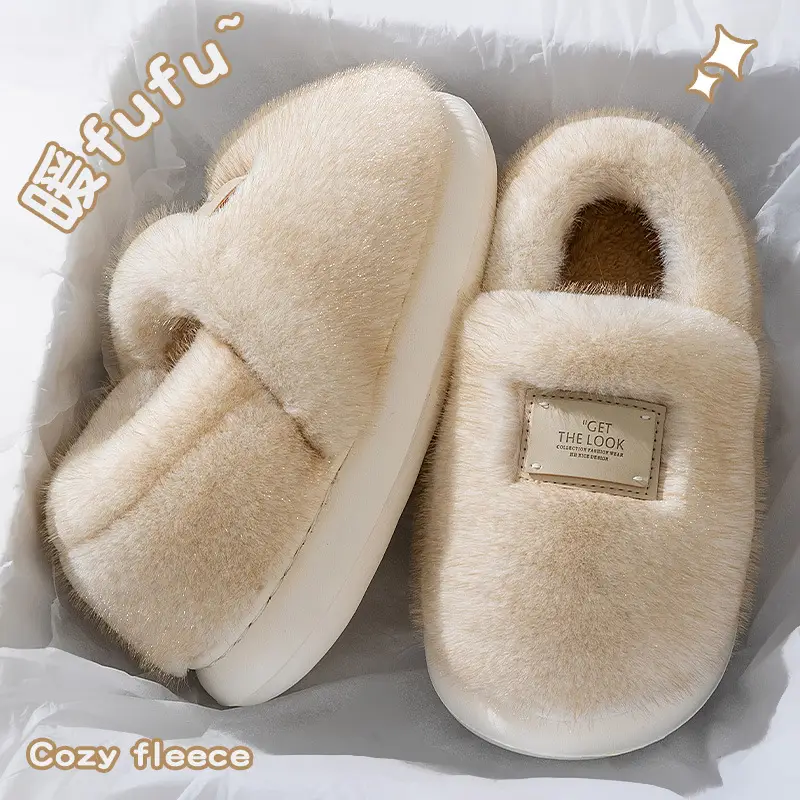 Women's Closed-Back Cotton Slippers for Autumn and Winter 2025, New Home Indoor Couple Plush Warm Maternity Cotton Shoes for Women in Winter - Image 18