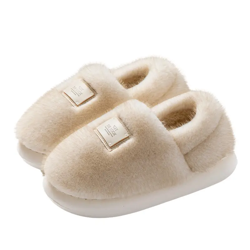 Women's Closed-Back Cotton Slippers for Autumn and Winter 2025, New Home Indoor Couple Plush Warm Maternity Cotton Shoes for Women in Winter - Image 20