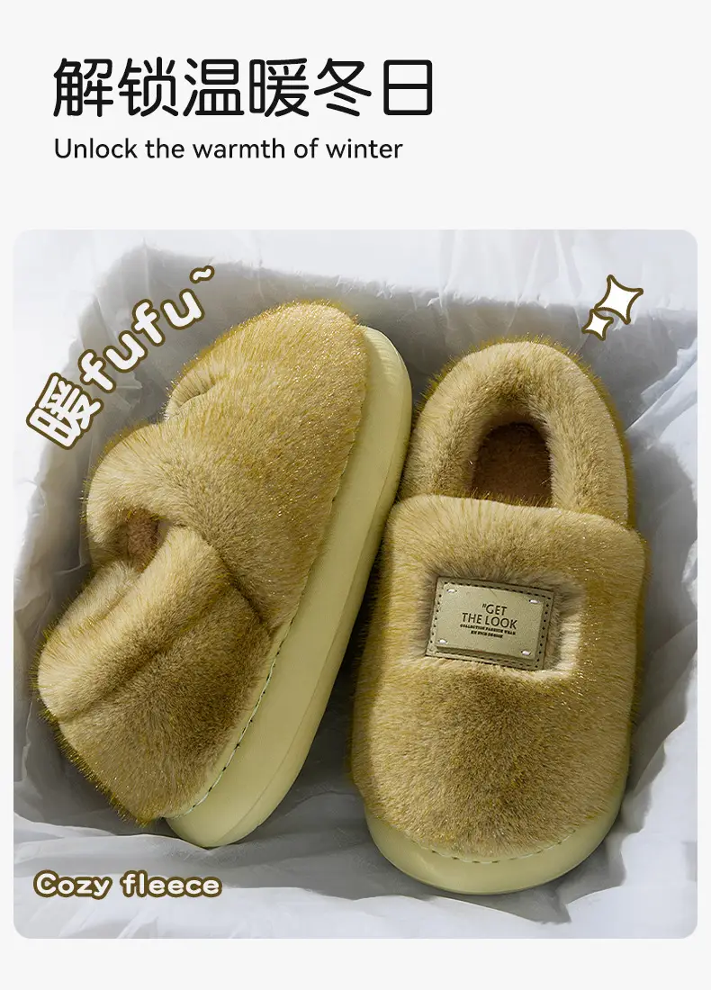 Women's Closed-Back Cotton Slippers for Autumn and Winter 2025, New Home Indoor Couple Plush Warm Maternity Cotton Shoes for Women in Winter — feature 10